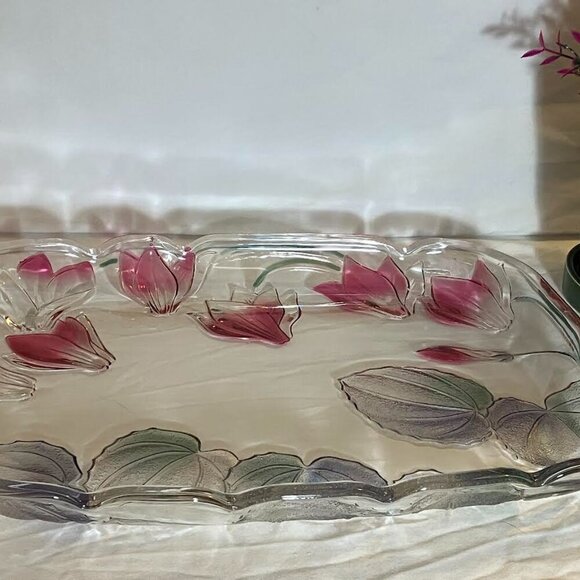 Crystal Clear Studios 1989 Cassandra Oblong Platter Vintage Hand Painted EUC - Picture 8 of 8